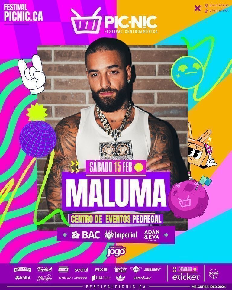 ¡Ocho años después! Maluma regresa a Costa Rica para celebrar  el 10º aniversario de Picnic Festival